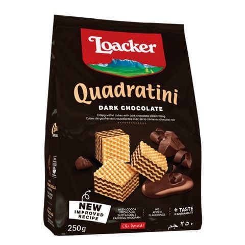  Bánh xốp nhập khẩu nước Ý Loacker Dark Chocolate - Socola đen, 125g 