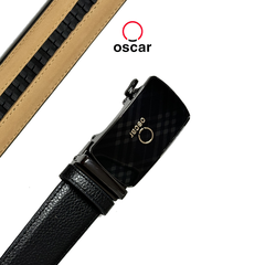 Thắt Lưng Da Mặt Khóa Đen Tối Giản Thương Hiệu Oscar 041