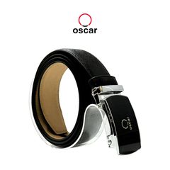  Thắt Lưng Da Mặt Khóa Họa Tiết Sọc Kẻ 3D Cao Cấp Thương Hiệu Oscar 042 