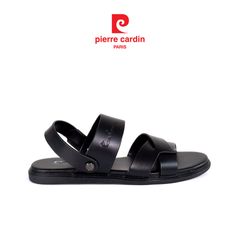 Sandals Da Cổ Điển Khắc Chìm Logo Pierre Cardin - PCMFWLE 159