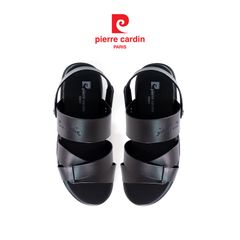 Sandals Da Cổ Điển Khắc Chìm Logo Pierre Cardin - PCMFWLE 159
