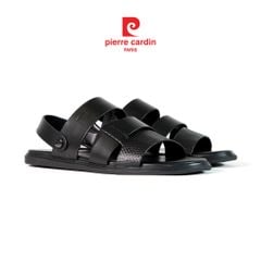 Sandals Nam Quai Ngan Da Bò Trơn Cổ Điển Pierre Cardin - 165 
