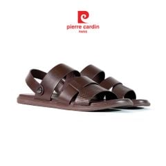  Sandals Nam Quai Ngan Da Bò Trơn Cổ Điển Pierre Cardin - 165 