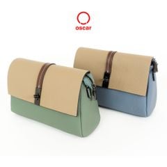 Túi Xách Oscar Nắp Gập Phối Sắc Màu Phom Hình Thang OCWHBL 094