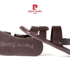 Sandals Nam Quai Ngan Da Bò Trơn Cổ Điển Pierre Cardin - 165