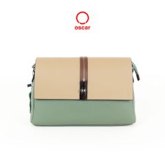 Túi Xách Oscar Nắp Gập Phối Sắc Màu Phom Hình Thang OCWHBL 094