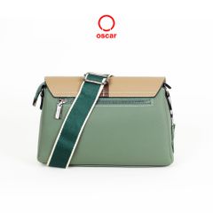 Túi Xách Oscar Nắp Gập Phối Sắc Màu Phom Hình Thang OCWHBL 094