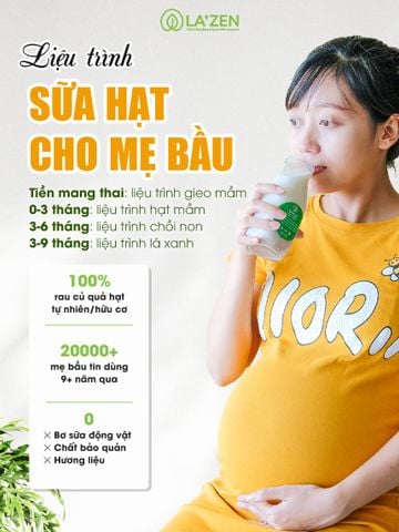 Liệu trình sữa hạt cho bà bầu, ngũ cốc và nước ép tươi cho mẹ bầu La'zen