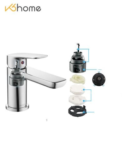 Vòi chậu lavabo nóng lạnh xả ty dòng York Moen- GN10121