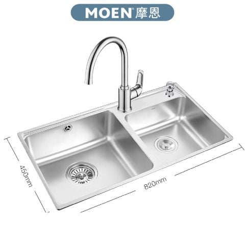 SK27604SL - Chậu rửa chén đôi Moen 82 x 45 x 20 cm