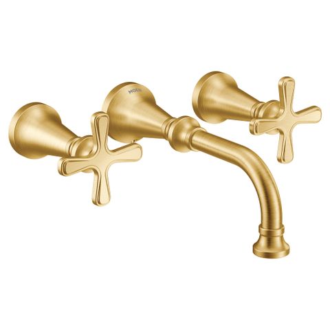 Vòi chậu lavabo 3 lỗ gắn tường dòng Colinet Moen - TS44105BG + GNMCL9700