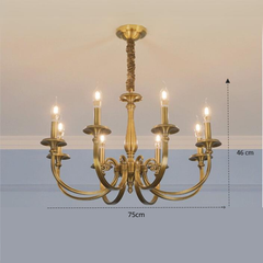 Đèn chùm tay nến thân đồng N8042/8