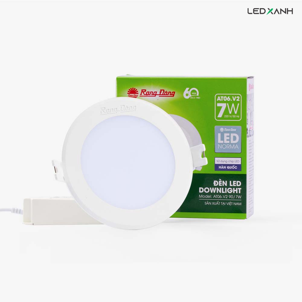 Đèn LED âm trần downlight tròn AT06.V2 Rạng Đông 5W - 9W