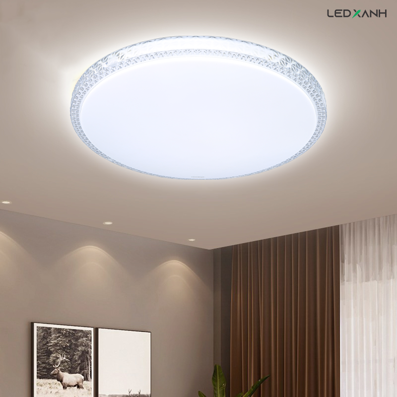 Đèn LED ốp trần pha lê 3 màu 36W - Kosoom