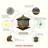  [IZU-TRTP40] Đèn năng lượng mặt trời - bóng trụ thư pháp 40x40cm 