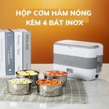  Hộp cơm cắm điện văn phòng 2 tầng 4 bát inox giữ nhiệt cao cấp 
