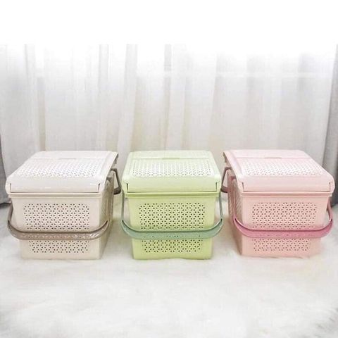  Làn nắp mây Đa Năng Việt Nhật (2604)Làn nhựa đựng đồ,giỏ đựng quần áo có nắp mây 