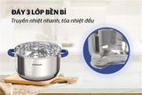  Bộ 3 Nồi Inox 3 Đáy SUNHOUSE SHG361 Model mới Size 16-20-24cm Dùng Trên Mọi Loại Bếp 