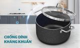  Bộ nồi siêu bền đá đáy từ Sunhouse SHG7878MB 