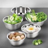  Bộ 5 Thau Rổ Không Gỉ Inox Cao Cấp-Sét 5 Rổ Bằng inox Size 18 - 26 cm,thoát nước nhanh chóng 