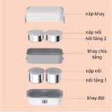  Hộp cơm cắm điện văn phòng 2 tầng 4 bát inox giữ nhiệt cao cấp 