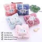  Set 2 Khăn Lông Cừu Xuất Hàn 