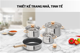  Bộ nồi kèm chảo inox 5 đáy Sunhouse SHG789 