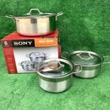  Bộ 3 Nồi Inox Sony 