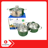  Bộ 3 Nồi Rainy Nắp Kính 3 Đáy 