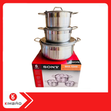  Bộ 3 Nồi Inox Sony 