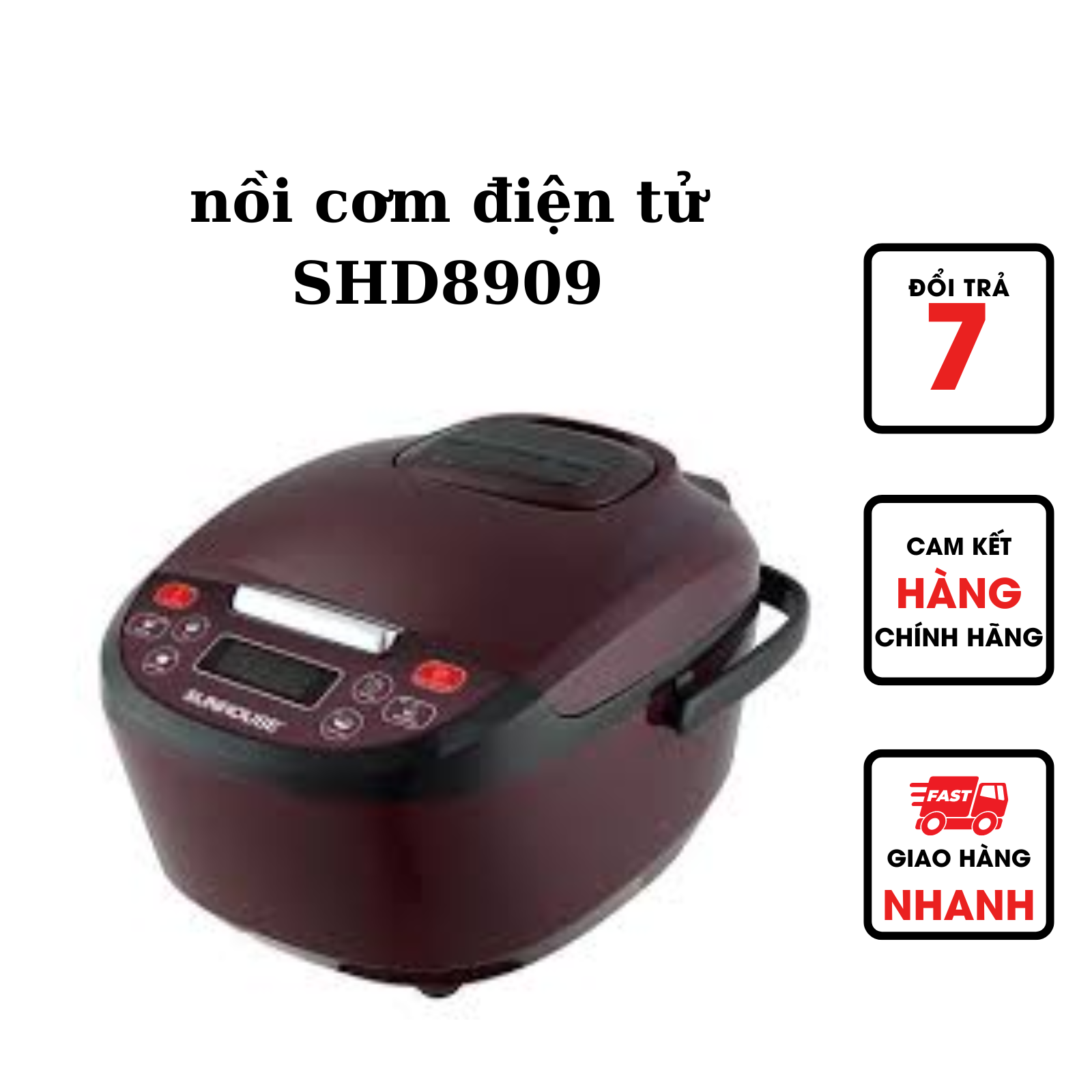  Nồi Cơm Điện Tử Cao Cấp Sunhouse SHD8909 