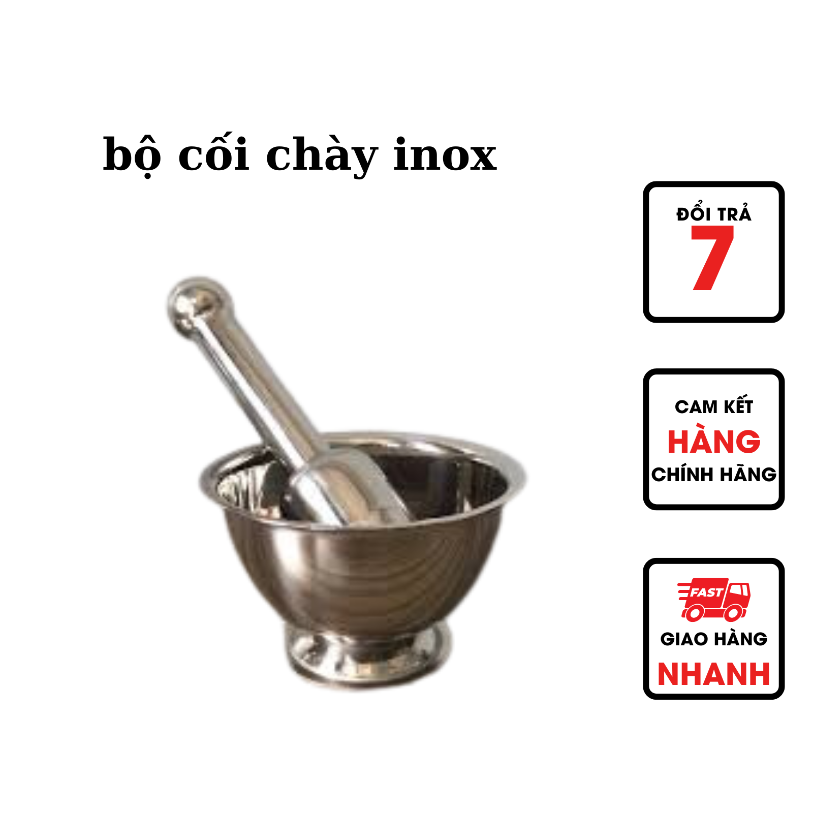  Bộ Chày Cối Inox Chất Lượng Cao 