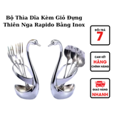  Bộ Thìa Dĩa Kèm Giỏ Đựng Thiên Nga Rapido Bằng Inox 