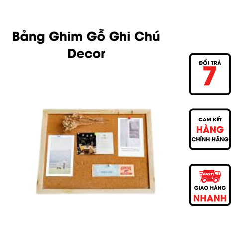  Bảng Ghim Gỗ Ghi Chú Decor Bàn Làm Việc 