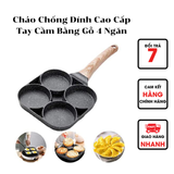  Chảo Chống Dính Cao Cấp Tay Cầm Bằng Gỗ 4 Ngăn 