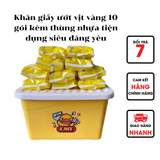  Khăn giấy ướt vịt vàng 10 gói kèm thùng nhựa tiện dụng siêu đáng yêu 