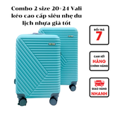  Combo 2 size 20+24 Vali kéo cao cấp siêu nhẹ du lịch nhựa giá tốt 
