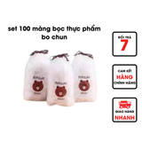  Set 100 Màng Bọc Thực Phẩm Túi Gấu Có Chun Co Giãn 