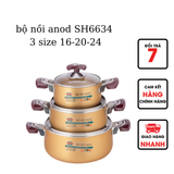  Bộ nồi vàng Sunhouse SH6634 Chính Hãng 