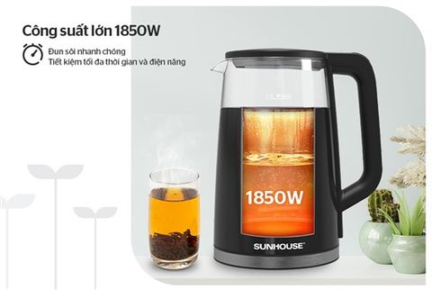  ẤM SIÊU TỐC THỦY TINH 1.7L SUNHOUSE SHD1333 