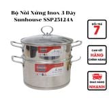  Bộ Nồi Xửng Inox 3 Đáy Sunhouse SSP25124A 