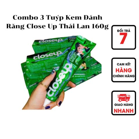  Combo 3 Tuýp Kem Đánh Răng Close Up Thái Lan 160g 