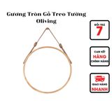  Gương Tròn Gỗ Treo Tường Oliving 