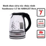  Bình đun siêu tốc thủy tinh Sunhouse 1.7 lít SHD1217 Đen 