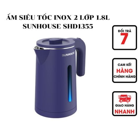  ẤM SIÊU TỐC INOX 2 LỚP 1.8L SUNHOUSE SHD1355 
