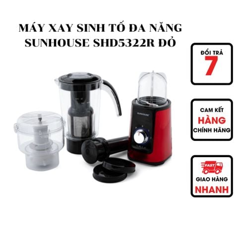  MÁY XAY SINH TỐ ĐA NĂNG SUNHOUSE SHD5322R ĐỎ 