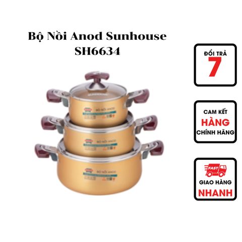  Bộ Nồi Anod Sunhouse SH6634 