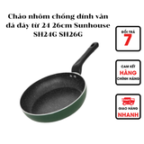  Chảo nhôm chống dính vân đá đáy từ 24 26cm Sunhouse SH24G SH26G 