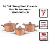  Bộ Nồi Chống Dính Ceramic Đáy Từ Sunhouse SHG2003MCB 