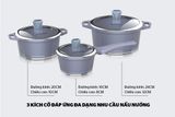  Bộ Nồi Quánh Vân Đá Đáy Từ Sunhouse SHG2003MMA 